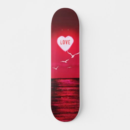 Sunset Love - Romantic - Black Red - Persoonlijk Skateboard (Voorkant)