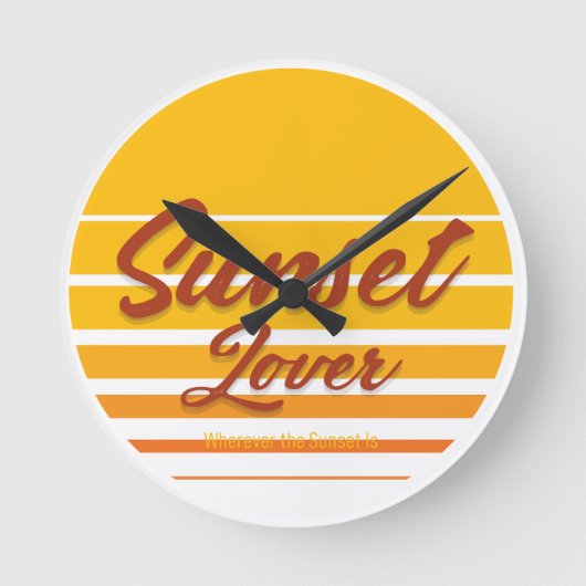 "Sunset Lover" Ronde Klok (Voorkant)