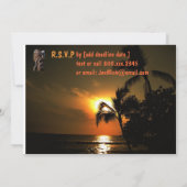 Sunset Luau Party Kaart (Achterkant)