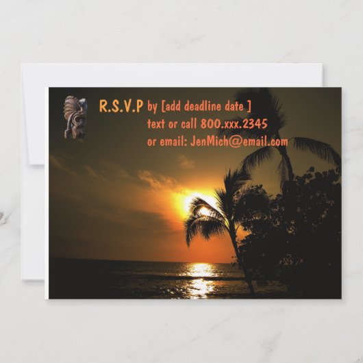 Sunset Luau Party Kaart (Achterkant)