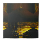 Sunset Magic Abstract Tegeltje (Voorkant)