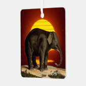 Sunset Magnificant Afrikaanse olifant Metalen Ornament (Voorkant links)