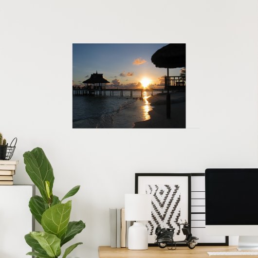 Sunset Maldives Poster (Thuiskantoor)