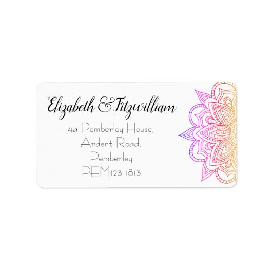 Sunset Mandala Address Label (Voorkant)