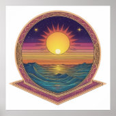Sunset Mandala Horizon Poster (Voorkant)