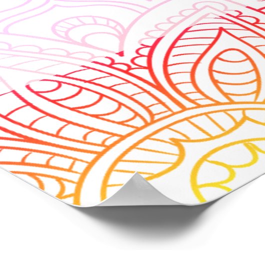 Sunset Mandala Unplugged Wedding Sign Poster (Hoek)