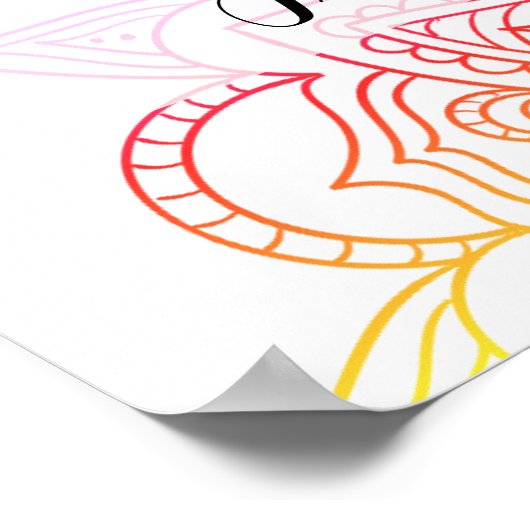 Sunset Mandala Wedding Hashtag Poster (Hoek)