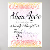 Sunset Mandala Wedding Hashtag Poster (Voorkant)