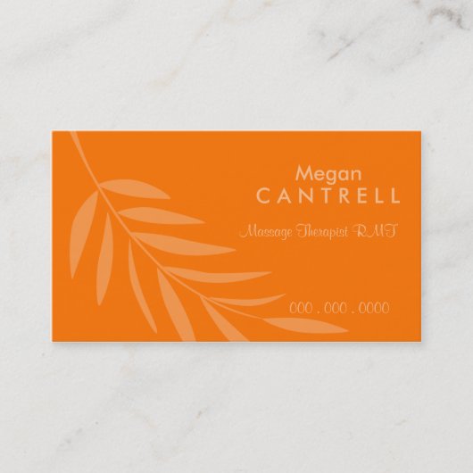 Sunset Massage Therapist Biz Card Visitekaartje (Voorkant)