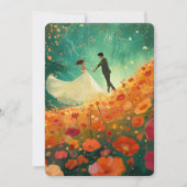 Sunset Meadow Dance bruiloft uitnodiging (Voorkant)