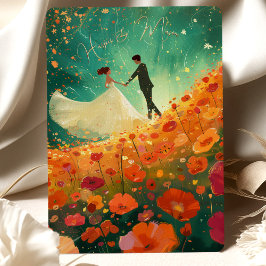 Sunset Meadow Dance bruiloft uitnodiging
