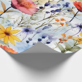 Sunset Meadow Watercolor Wildflower Pattern Cadeaupapier (Hoek)