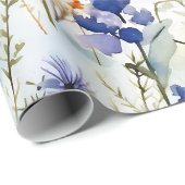 Sunset Meadow Watercolor Wildflower Pattern Cadeaupapier (Rol Hoek)