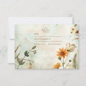Sunset Meadow Wildflower Wedding RSVP Kaartje (Voorkant)