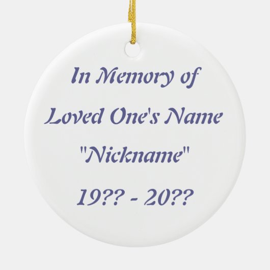 Sunset Memorial Ornament (Achterkant)