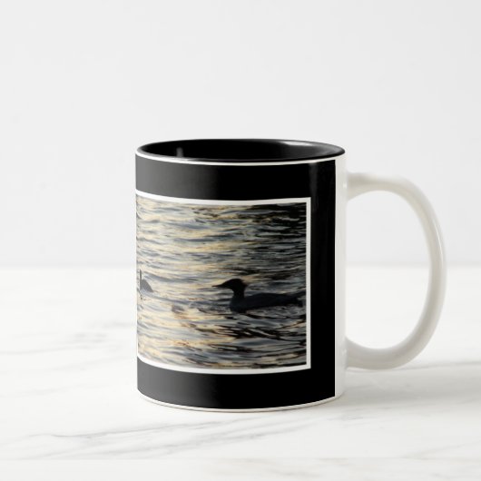Sunset Mergansers Tweekleurige Koffiemok (Rechts)
