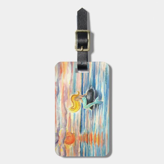 Sunset Mermaid Bagagelabel (Voorkant verticaal)