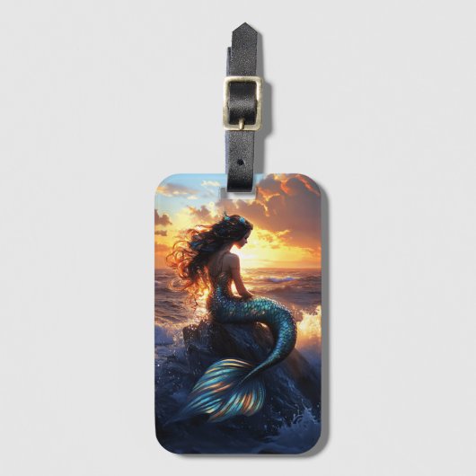 Sunset Mermaid Bagagelabel (Voorkant (verticaal))