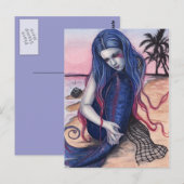 Sunset Mermaid Briefkaart (Voorkant / Achterkant)