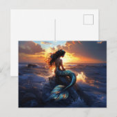 Sunset Mermaid Briefkaart (Voorkant / Achterkant)