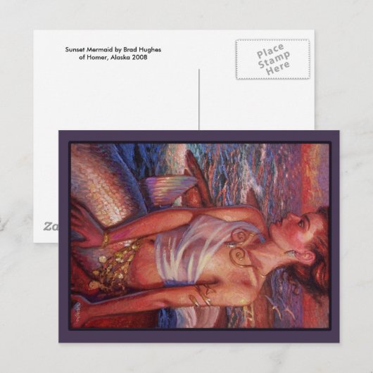 Sunset Mermaid briefkaart (Voorkant / Achterkant)