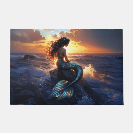 Sunset Mermaid Deurmat (Voorkant)