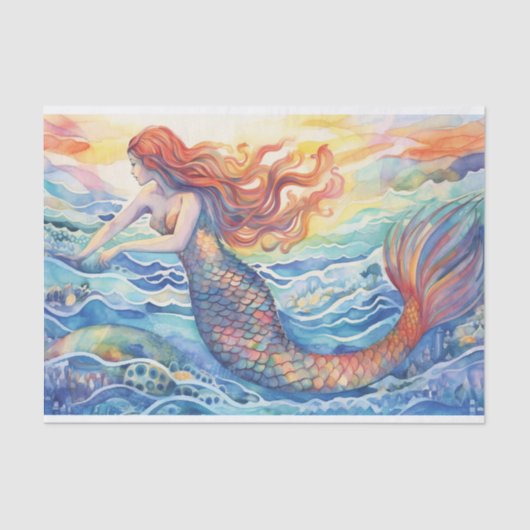 Sunset Mermaid Tissuepapier (Voorkant)