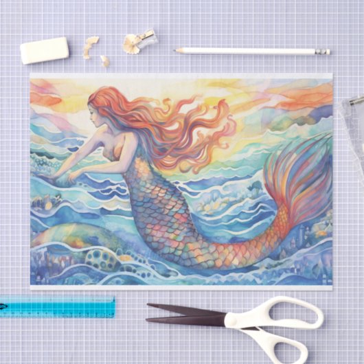 Sunset Mermaid Tissuepapier (Craft)