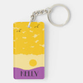 Sunset met Paarse heuvels Sleutelhanger (achterkant)