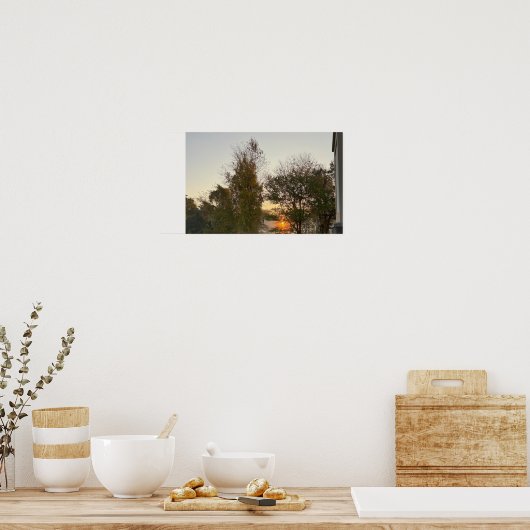 Sunset met Poster Trees (Keuken)