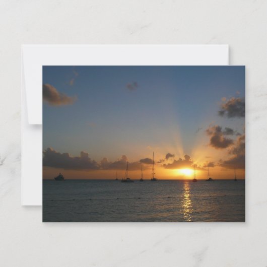 Sunset met Sailships Tropical Landscape Photo (Voorkant)