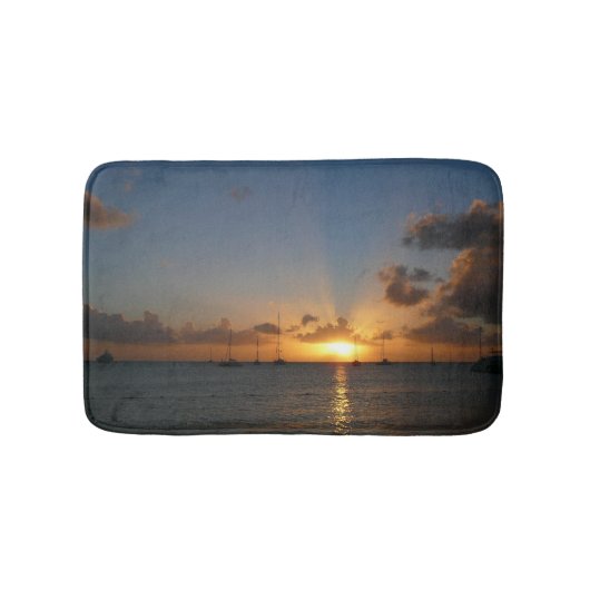 Sunset met Sailships Tropical Landscape Photo Badmat (Voorkant)