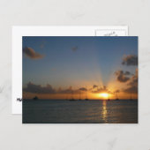 Sunset met Sailships Tropical Landscape Photo Briefkaart (Voorkant / Achterkant)