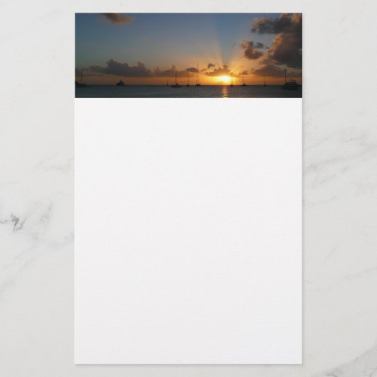 Sunset met Sailships Tropical Landscape Photo Briefpapier (Voorkant)