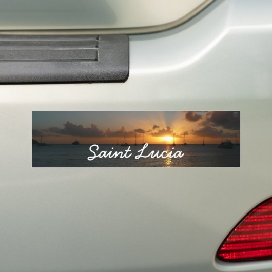 Sunset met Sailships Tropical Landscape Photo Bumpersticker (Op auto)
