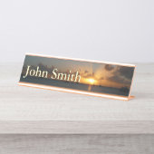 Sunset met Sailships Tropical Landscape Photo Bureau Naambordje (Voorkant)