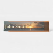 Sunset met Sailships Tropical Landscape Photo Bureau Naambordje (Voorkant)