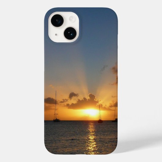 Sunset met Sailships Tropical Landscape Photo Case-Mate iPhone Case (Achterkant)