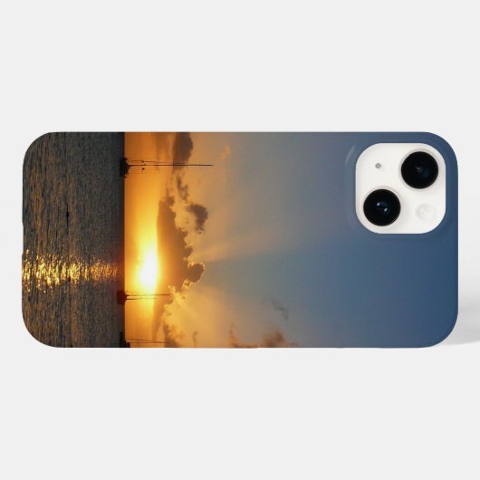 Sunset met Sailships Tropical Landscape Photo Case-Mate iPhone Case (Achterkant (horizontaal))