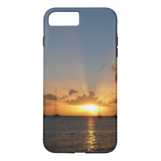 Sunset met Sailships Tropical Landscape Photo Case-Mate iPhone Case (Achterkant)