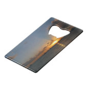 Sunset met Sailships Tropical Landscape Photo Creditkaart Flessenopener (Voorkant Gekanteld)