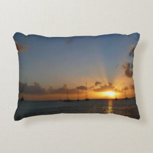 Sunset met Sailships Tropical Landscape Photo Decoratief Kussen