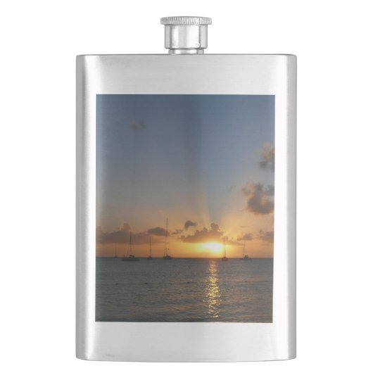 Sunset met Sailships Tropical Landscape Photo Flacon (Voorkant)