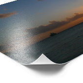 Sunset met Sailships Tropical Landscape Photo Foto Afdruk (Hoek)