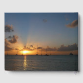 Sunset met Sailships Tropical Landscape Photo Gastenboek (Achterkant)