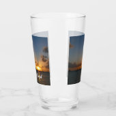Sunset met Sailships Tropical Landscape Photo Glas (Links)