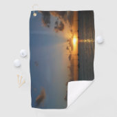 Sunset met Sailships Tropical Landscape Photo Golfhanddoek (Insitu)