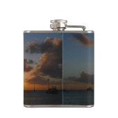 Sunset met Sailships Tropical Landscape Photo Heupfles (Achterkant)