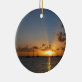 Sunset met Sailships Tropical Landscape Photo Keramisch Ornament (Rechts)