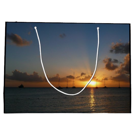 Sunset met Sailships Tropical Landscape Photo Large Cadeautasje (Achterkant)